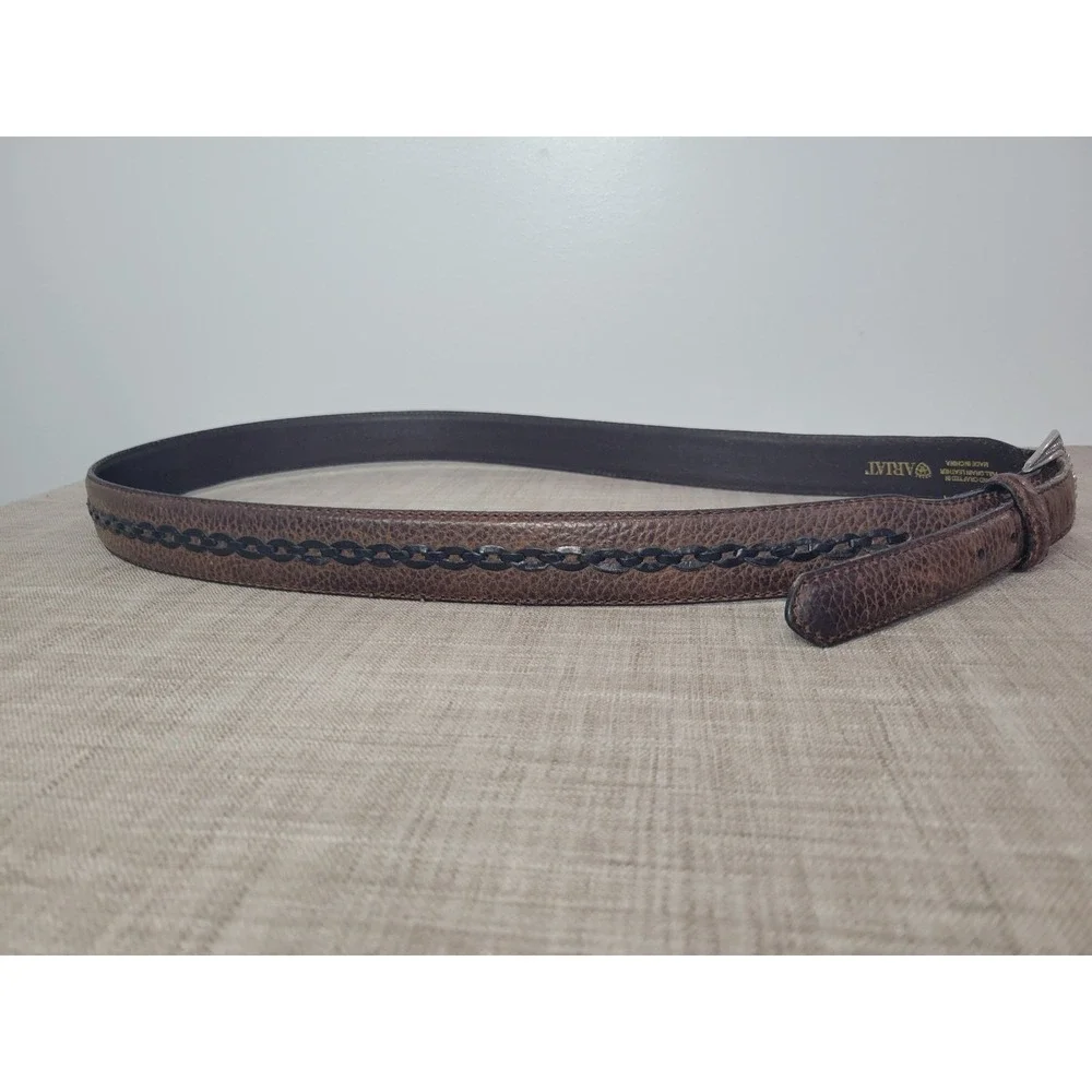 Ariat Mens Brown Full Grain Leather Western Belt 44 Limited Edition Buckle 2007